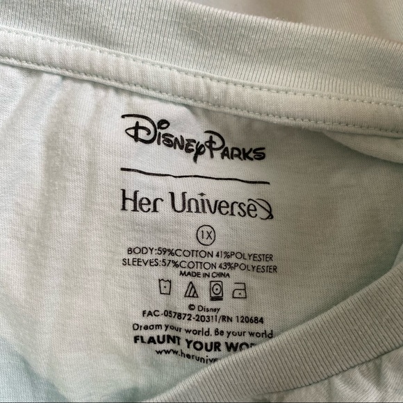 Disney Parks Her Universe Mickey & Friends Tee Size 1X Colorblock Sleeves Pastel - Picture 5 of 6